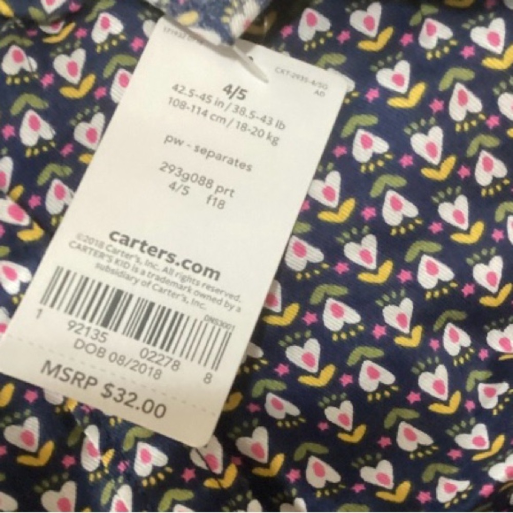 Carter’s Heart Tunic Top (NWT) (Size: 6/6X) - Picture 12 of 16
